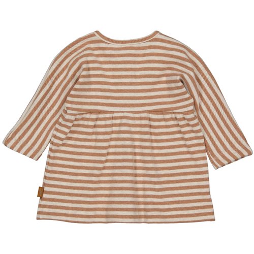 Quapi Levv newborn baby meisjes jurk Elena aop Brown Mocha Stripe