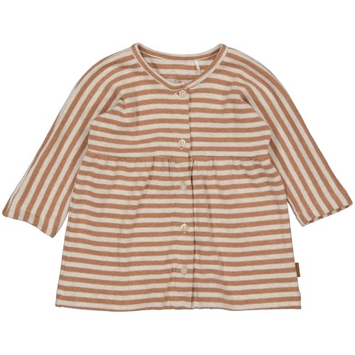 Quapi Levv newborn baby meisjes jurk Elena aop Brown Mocha Stripe