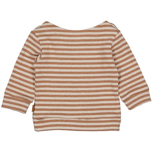 Quapi Levv newborn baby meisjes shirt Elise aop Brown Mocha Stripe