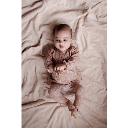 Quapi Levv newborn baby meisjes legging Eva aop Brown Mocha Flower