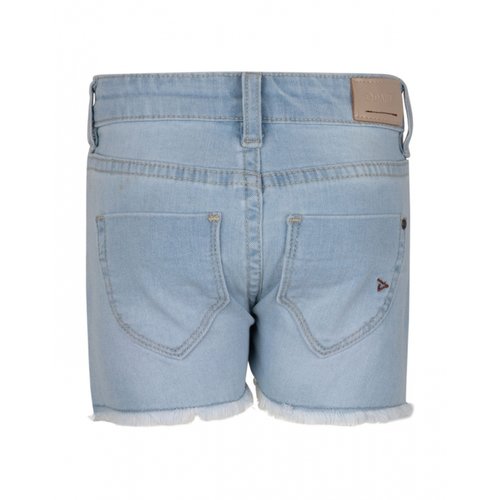 Daily7 Daily7 meisjes korte jeans met rafels Light Denim