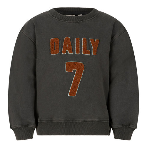 Daily7 Daily7 jongens oversized college sweater Hunter Green