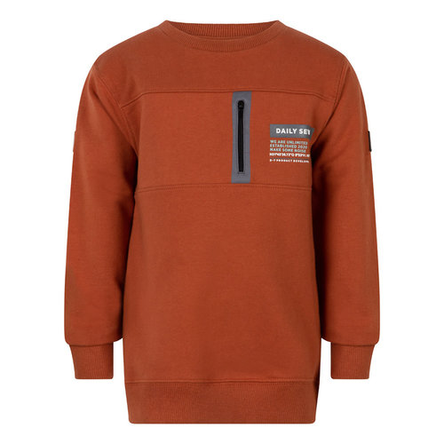 Daily7 Daily7 jongens sweater Zip Terra Cotta