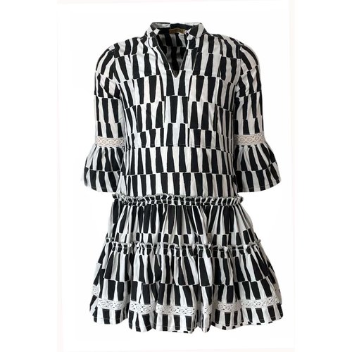 Topitm Topitm meiden jurk Zita Black White Topitm Topitm meiden jurk Zita Black White