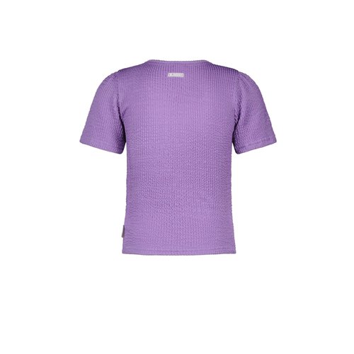 B.Nosy B.Nosy meisjes t-shirt gesmokt met embleem Lilac