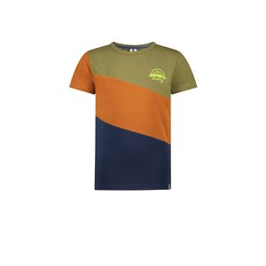 B.Nosy B.Nosy jongens t-shirt colorblock Hunter Green