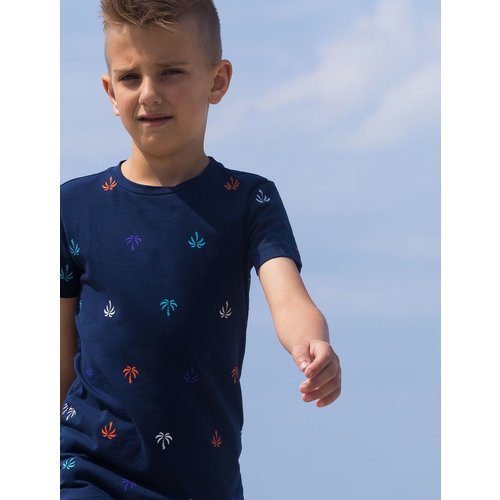 B.Nosy B.Nosy jongens t-shirt Palmtrees ao Navy