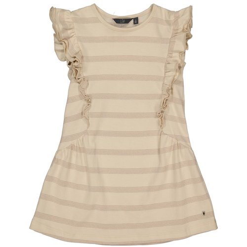 LEVV Levv meisjes korte mouwen jurk Lelara aop Creme Stripe