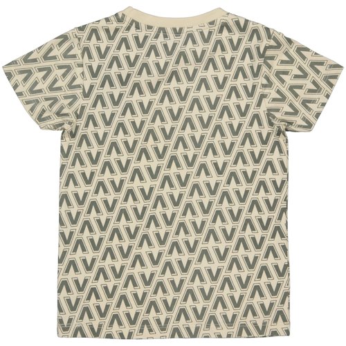 LEVV Levv jongens t-shirt Ledward aop Grey Sand VV Tekst