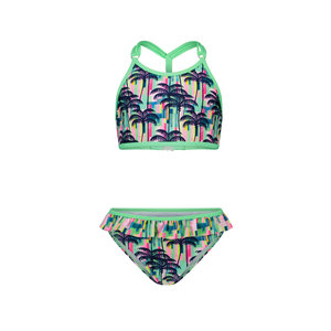 Just Beach Just Beach meisjes bikini met gevlochten achterkant Tropical Palms