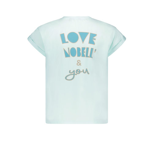 NoBell NoBell meiden t-shirt Kasis print Love Peace Spa Blue