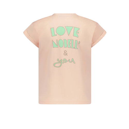 NoBell NoBell meiden t-shirt Kasis print Love Peace Rosy Sand