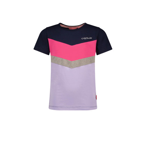 TYGO & vito TYGO & vito meisjes t-shirt met V colorblock Navy