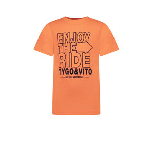 TYGO & vito TYGO & vito jongens t-shirt Enjoy The Ride Orange Clownfish