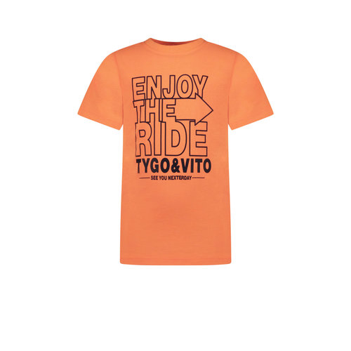 TYGO & vito TYGO & vito jongens t-shirt Enjoy The Ride Orange Clownfish