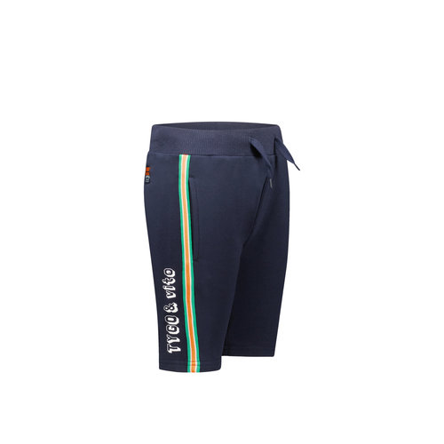 TYGO & vito TYGO & vito jongens korte joggingbroek met tape Navy