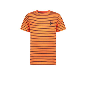 TYGO & vito TYGO & vito jongens gestreept t-shirt Neon Orange Clownfish