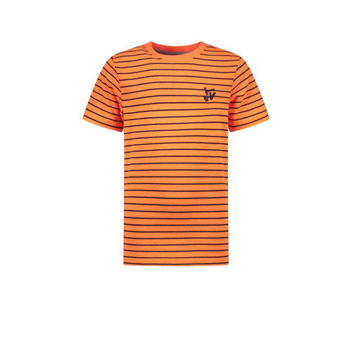 TYGO & vito TYGO & vito jongens gestreept t-shirt Neon Orange Clownfish