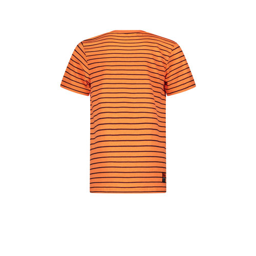 TYGO & vito TYGO & vito jongens gestreept t-shirt Neon Orange Clownfish