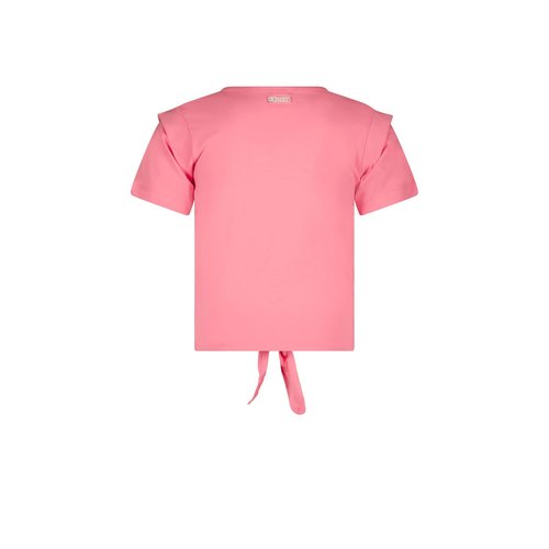 B.Nosy B.Nosy meisjes t-shirt met knoop Sun Geranium Pink