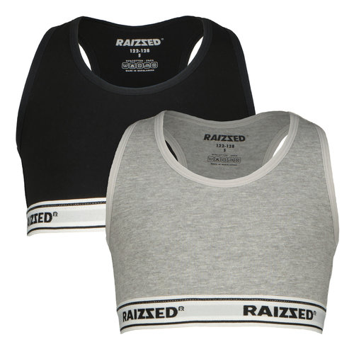 Raizzed Raizzed meiden ondergoed 2-pack tops Nora Grey Black