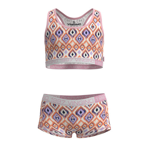 Vingino Vingino meiden ondergoed set Ikat Light Neon Orange Vingino Vingino meiden ondergoed set Ikat Light Neon Orange