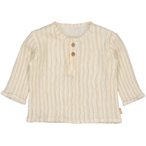 LEVV Levv newborn baby jongens blouse Ferdi aop Camel Light Stripe