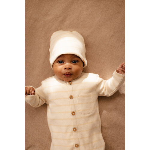 LEVV Levv newborn baby jongens muts Floor aop Creme Stripe