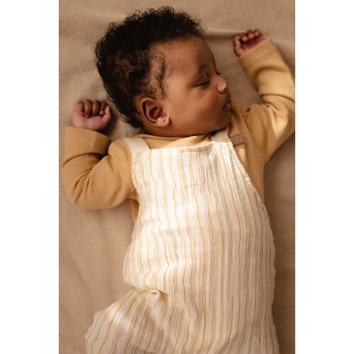 LEVV Levv newborn baby jongens salopette Foss aop Camel Light Stripe