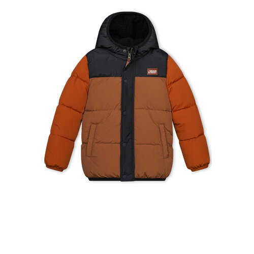 Moodstreet Moodstreet jongens winterjas colourblock Rust Moodstreet Moodstreet jongens winterjas colourblock Rust