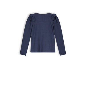 NoNo NoNo meisjes rib shirt Keo Navy Blazer