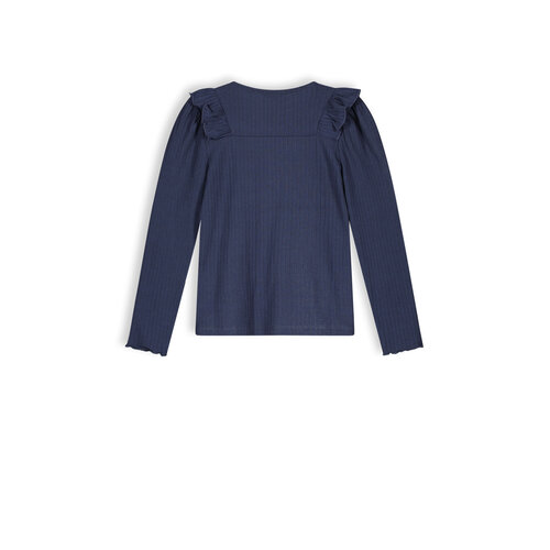 NoNo NoNo meisjes rib shirt Keo Navy Blazer