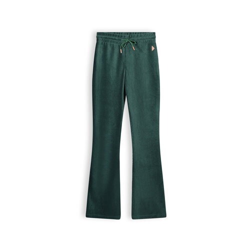 NoBell NoBell meiden velours rib flared pants Sady Pine Green