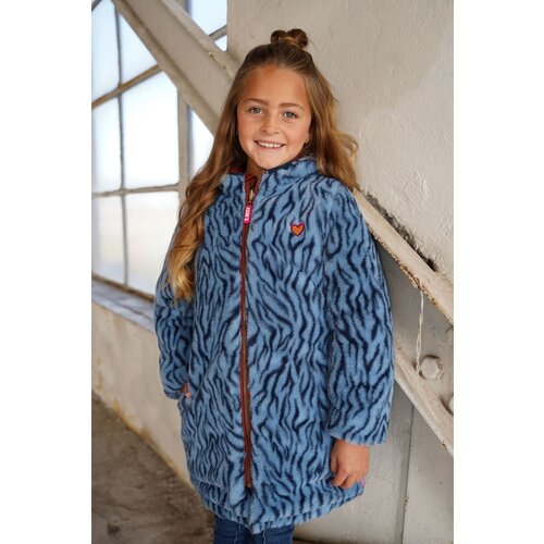 B.Nosy B.Nosy meisjes reversible lange winterjas Navy