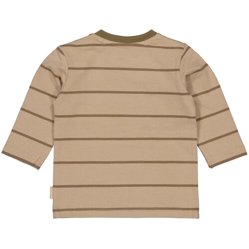 Quapi Quapi newborn baby jongens shirt Carel aop Brown Soft Stripes