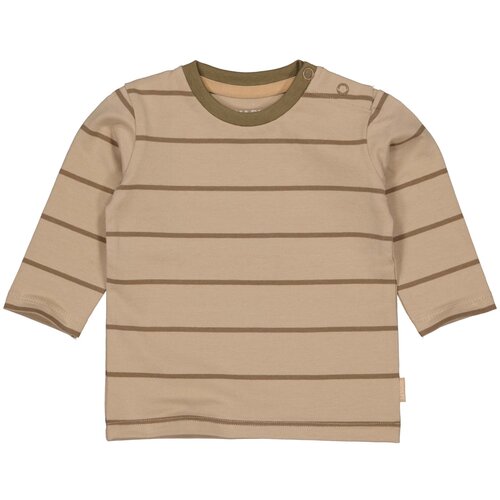 Quapi Quapi newborn baby jongens shirt Carel aop Brown Soft Stripes