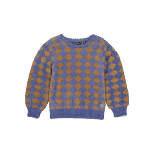 LEVV Levv meisjes sweater Giorgi aop Blue Moon Check