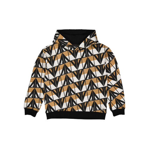 LEVV Levv jongens hoodie Flip aop Black Graphic VV