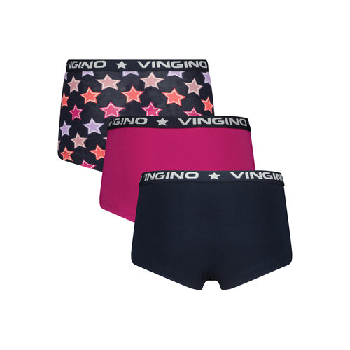 Vingino Vingino meiden ondergoed 3-pack boxers Star Midnight Blue