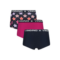 Vingino meiden ondergoed 3-pack boxers Star Midnight Blue