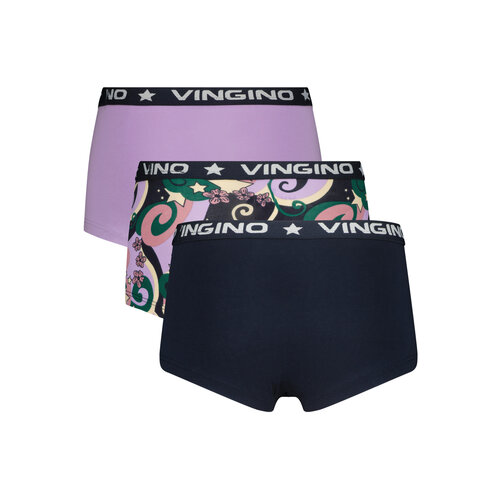 Vingino Vingino meiden ondergoed 3-pack boxers Retro Midnight Blue