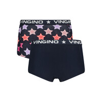 Vingino meiden ondergoed 2-pack boxers Star Midnight Blue
