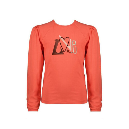 NoNo NoNo meisjes shirt Kookie print Love Winter Coral