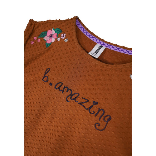 B.Nosy B.Nosy meisjes t-shirt B.Amazing met fraanjes Peanut