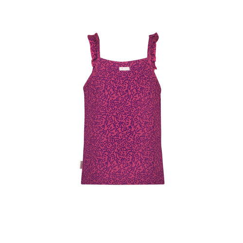 B.Nosy B.Nosy meisjes top met ruches aan de bandjes Flower Magenta