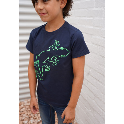 B.Nosy B.Nosy jongens t-shirt Neon Green Gecko Navy