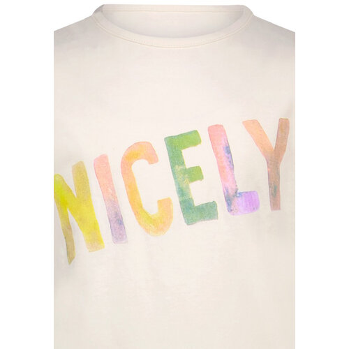 NoNo Nono meisjes t-shirt Kebou Happy print Pearled Ivory