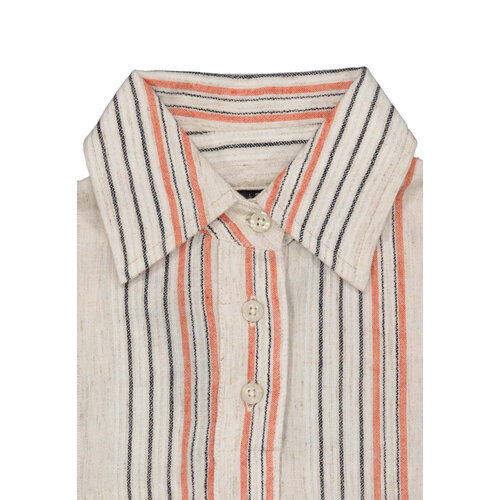 Quapi Levv meisjes mouwloze blouse Miep aop Taupe Stripe