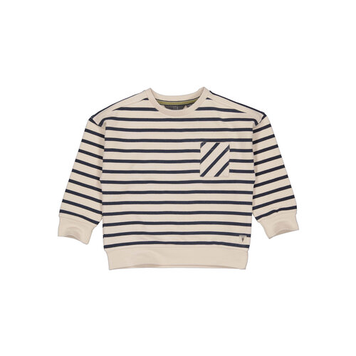 Quapi Levv jongens oversized sweater Merijn aop Blue Stripe