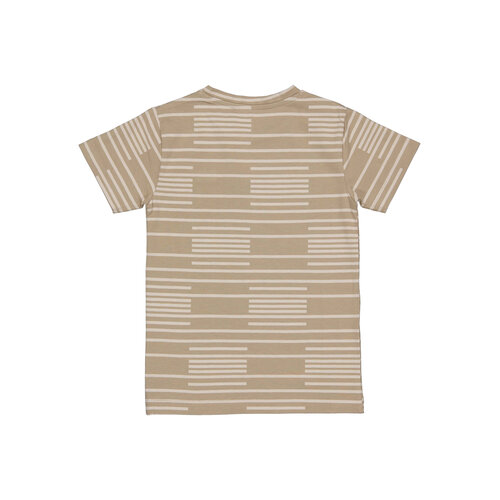 Quapi Levv jongens t-shirt Mason aop Taupe Stripe